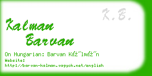 kalman barvan business card